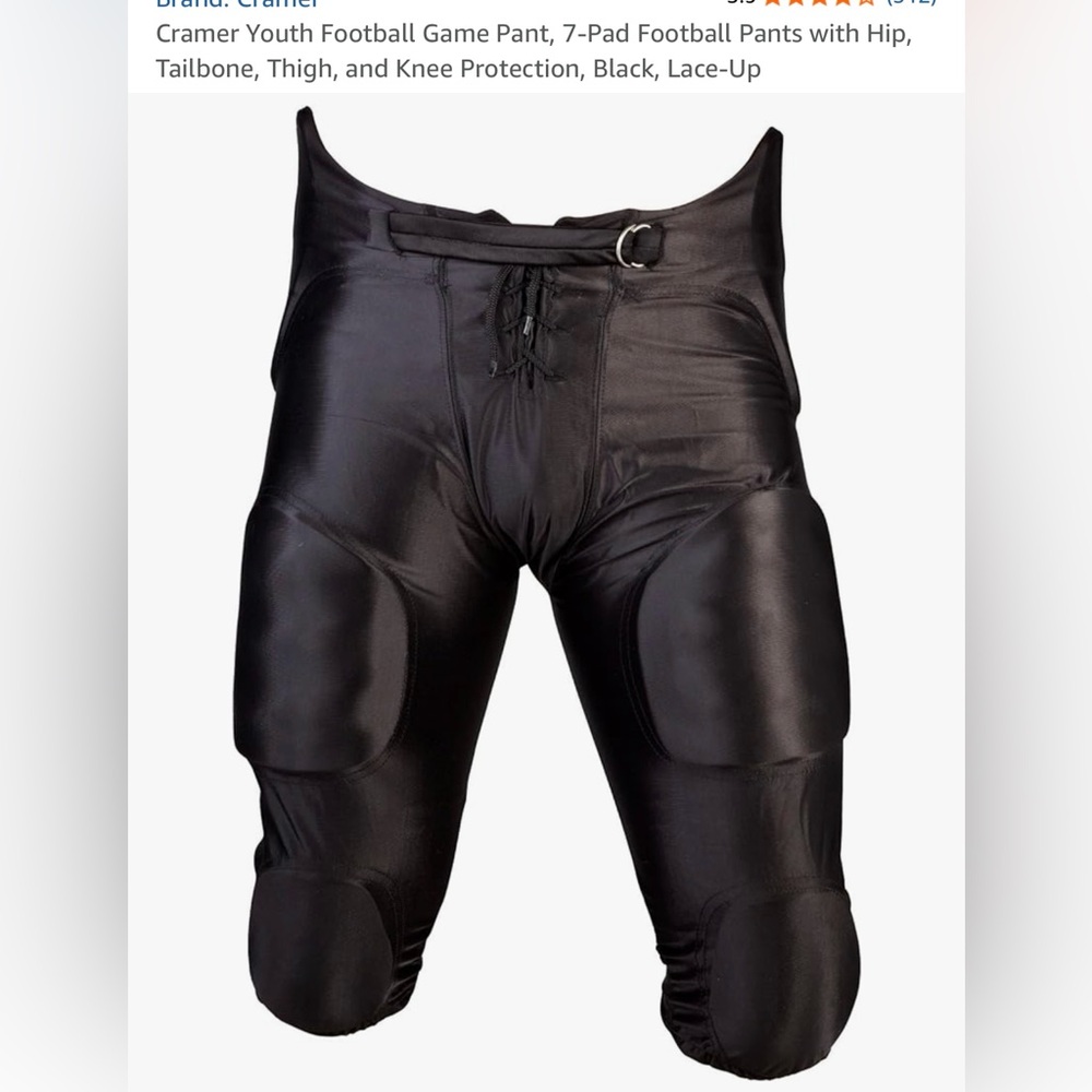 NWT Cramer Black Game Day Youth Medium Football Pants